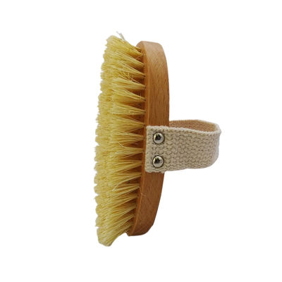 Massage Function Yellow Dry Wet Body Brush Soft Bristles Natural Exfoliation Dead Skin Smooth Cellulite Slow Down Aging Stimulate Lymph and Blood Flow