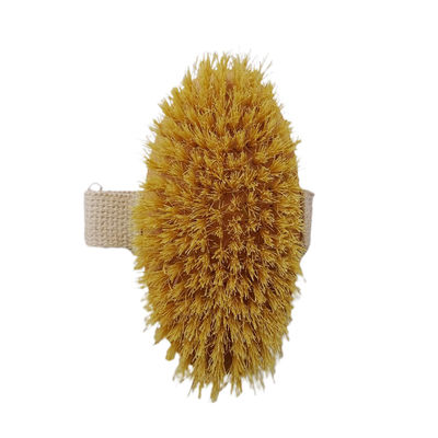 Massage Function Yellow Dry Wet Body Brush Soft Bristles Natural Exfoliation Dead Skin Smooth Cellulite Slow Down Aging Stimulate Lymph and Blood Flow