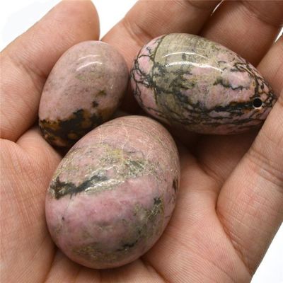 Kegel Exercise Egg Set Rhodonite Stone Jade Yoni Massage for Women's Emotional Wellbeing