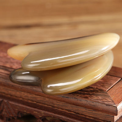 Facial Beauty Gua Sha Tool Bull Horn Heart-shaped Scraping Board for Body Skin Care and Acupuncture Stick