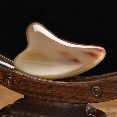 Facial Beauty Gua Sha Tool Bull Horn Heart-shaped Scraping Board for Body Skin Care and Acupuncture Stick