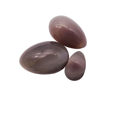 Yoni Eggs Set Healing Polished Grey Agate Egg Kaigl Vagina Dumbbell Yoni Massage Stones 3 Sizes for Intimate Wellness