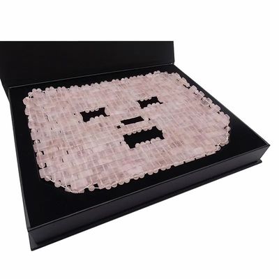 7.4*9.25inch Rose Quartz Jade Mask Eye Massager Natural Stone Face Massager Sleep Mask For Beauty Masssage Function
