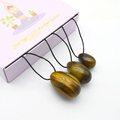 4pcs Tiger Eye Drilled Yoni Eggs And Wands Set With Box Perfect for Holidays and Stone Carving Statue Collection
