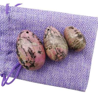 Kegel Exercise Gemstones Hot Jade Rhodonite Palm Stone Yoni Eggs for Women Pelvic Muscle Training in 3 Sizes