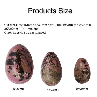 Kegel Exercise Gemstones Hot Jade Rhodonite Palm Stone Yoni Eggs for Women Pelvic Muscle Training in 3 Sizes