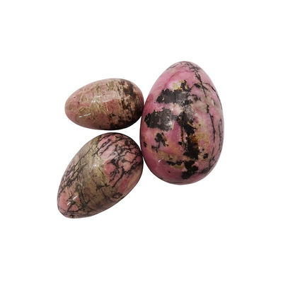 Kegel Exercise Gemstones Hot Jade Rhodonite Palm Stone Yoni Eggs for Women Pelvic Muscle Training in 3 Sizes