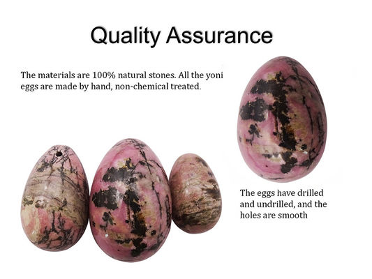 Kegel Exercise Gemstones Hot Jade Rhodonite Palm Stone Yoni Eggs for Women Pelvic Muscle Training in 3 Sizes