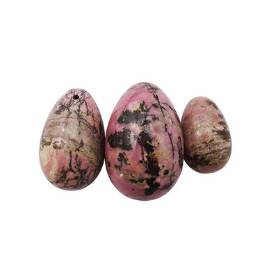 Kegel Exercise Gemstones Hot Jade Rhodonite Palm Stone Yoni Eggs for Women Pelvic Muscle Training in 3 Sizes