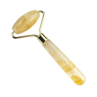 Face Massage Tools Natural Yellow Citrine Facial Roller 100% Natural Jade Massager for Muscle Massage Skin Care Products