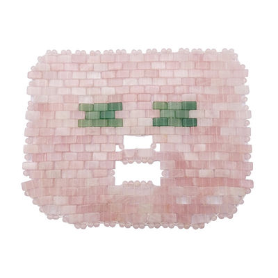Eye Massage Area 7.4*9.25inch Rose Quartz Jade Mask Natural Stone Face Massager for Sleep Mask