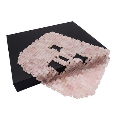 Eye Massage Area 7.4*9.25inch Rose Quartz Jade Mask Natural Stone Face Massager for Sleep Mask