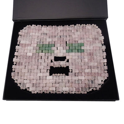 Eye Massage Area 7.4*9.25inch Rose Quartz Jade Mask Natural Stone Face Massager for Sleep Mask