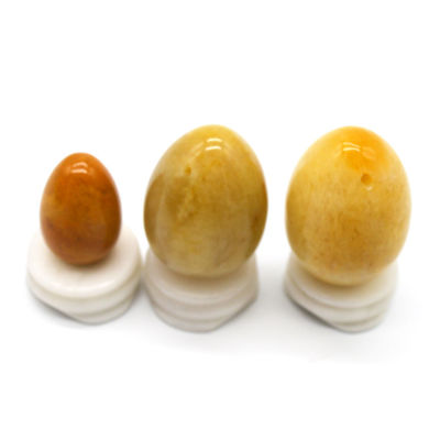 Regional Feature Yellow Jade Eggs Kegel Exercise Semi Precious Stone Eggs For Love Theme