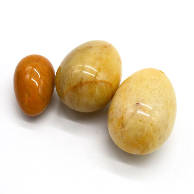 Regional Feature Yellow Jade Eggs Kegel Exercise Semi Precious Stone Eggs For Love Theme