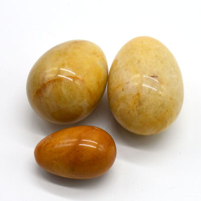 Regional Feature Yellow Jade Eggs Kegel Exercise Semi Precious Stone Eggs For Love Theme