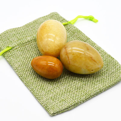 Regional Feature Yellow Jade Eggs Kegel Exercise Semi Precious Stone Eggs For Love Theme
