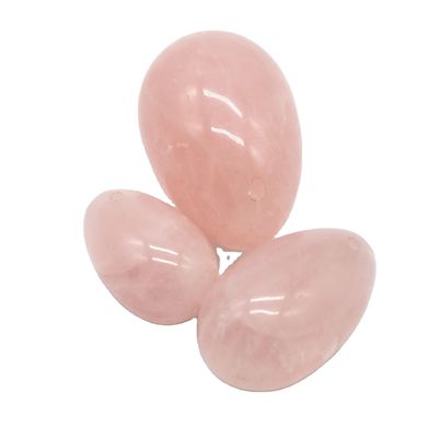 Polished Rose Quartz Yoni Eggs Nature Gemstone Eggs for Sports Exercise Tools