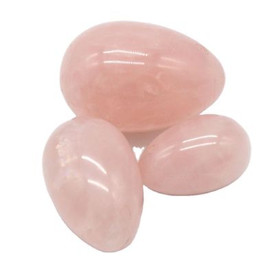 Polished Rose Quartz Yoni Eggs Nature Gemstone Eggs for Sports Exercise Tools