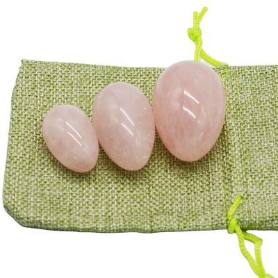 Polished Rose Quartz Yoni Eggs Nature Gemstone Eggs for Sports Exercise Tools