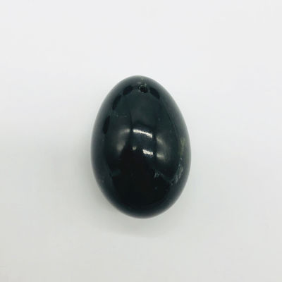 Natural Dark Green Certified Medium Drilled Nephrite Jade Yoni Eggs 40*30mm for Benefit