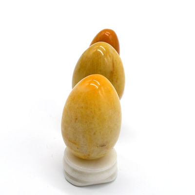 Vaginal Tightening with Natural Yellow Jade Eggs Kegel Exercise Tool 45*30/40x30/x20mm