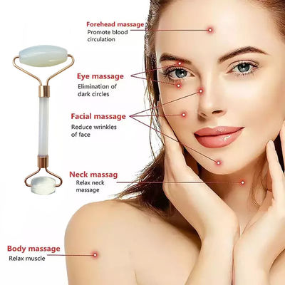 Jade Guasha Roller Tools Opal Jade Facial Roller Gua Sha Massager for Face and Eyes Puffiness Relief Reducing Skin Wrinkle