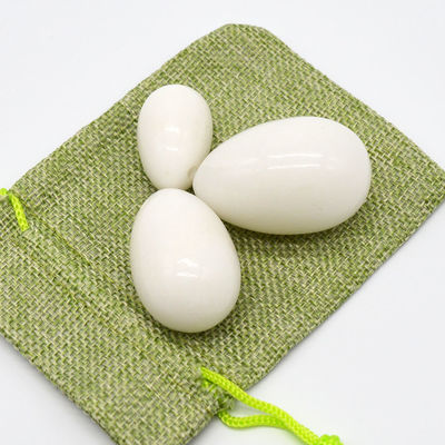 Regional Feature White Jade Eggs for Kegel Weight Polished Marble and Stone Eggs in Folk Art Style