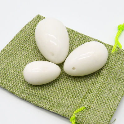 Regional Feature White Jade Eggs for Kegel Weight Polished Marble and Stone Eggs in Folk Art Style