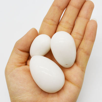 Regional Feature White Jade Eggs for Kegel Weight Polished Marble and Stone Eggs in Folk Art Style