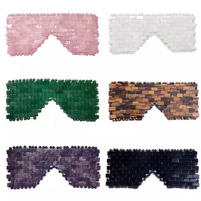 16*9cm Eco-friendly Natural Jade Facial Mask and Rose Quartz Face Eye Mask Beauty Essential Double Pack