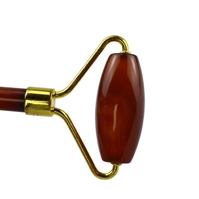 Customized Logo Availabled 100% Authentic Natural Carnelian Jade Guasha Roller Massage Anti aging Face Gua Sha Roller