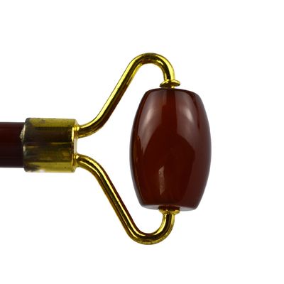 Customized Logo Availabled 100% Authentic Natural Carnelian Jade Guasha Roller Massage Anti aging Face Gua Sha Roller