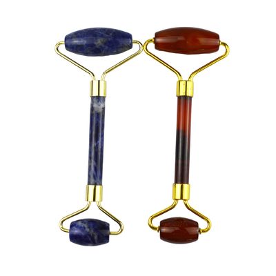 Customized Logo Availabled 100% Authentic Natural Carnelian Jade Guasha Roller Massage Anti aging Face Gua Sha Roller