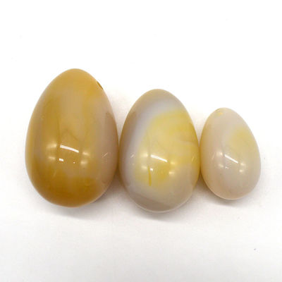Engraving Natural Agate Stone Eggs Drilled Vaginal Exercise Jade Eggs 45*30mm/40*25mm/30*20mm