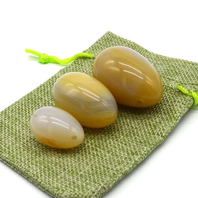 Engraving Natural Agate Stone Eggs Drilled Vaginal Exercise Jade Eggs 45*30mm/40*25mm/30*20mm