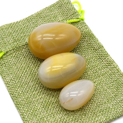 Engraving Natural Agate Stone Eggs Drilled Vaginal Exercise Jade Eggs 45*30mm/40*25mm/30*20mm