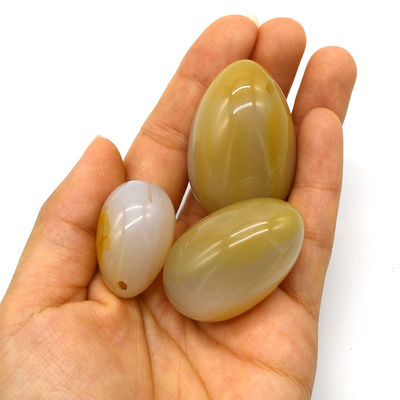 Engraving Natural Agate Stone Eggs Drilled Vaginal Exercise Jade Eggs 45*30mm/40*25mm/30*20mm