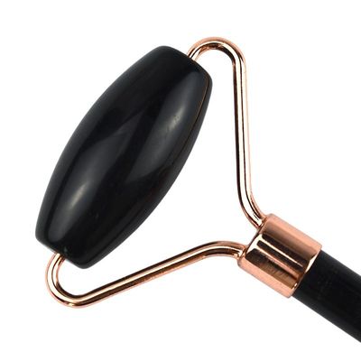 Natural Black Obsidian Roller Guasha Massage Facial Gua Sha Roller for Face Neck and Eye Classic Jade Roller Affordable
