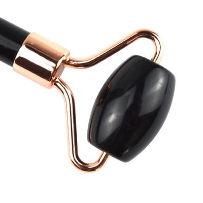 Natural Black Obsidian Roller Guasha Massage Facial Gua Sha Roller for Face Neck and Eye Classic Jade Roller Affordable