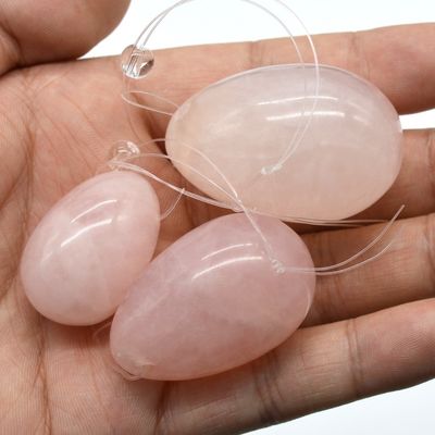 Polished Technique Yoni Eggs for Kegel Exercises Rose Quartz Jade Egg Shaped Stones