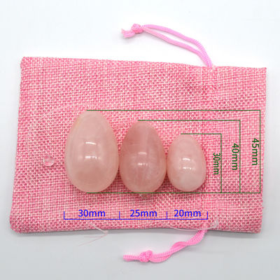 Polished Technique Yoni Eggs for Kegel Exercises Rose Quartz Jade Egg Shaped Stones