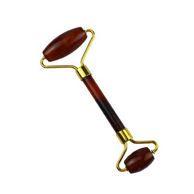 Customized Logo Availabled Facial Beauty Product Carnelian Guasha Face Roller for 100% Natural Crystal Red Agate Massager