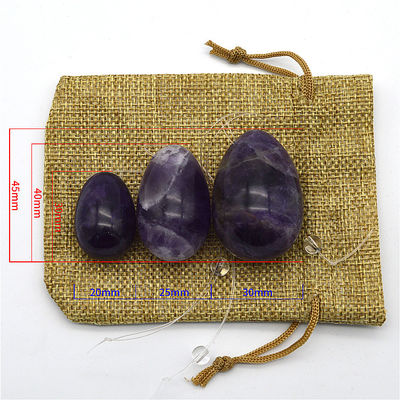 Carved Jade Yoni Eggs Amethyst Onyex Marble Eggs with Jade Technique