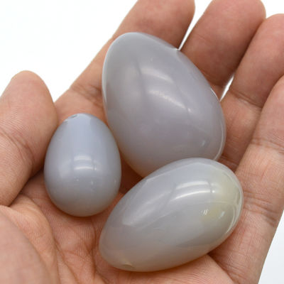 Craft Hole Drilling Yonie Eggs for Vaginal Tightening Middle Size 40*25mm Natural Agate Material