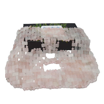 Polished Face Mask Natural Gemstone Jade Sleep Mask Rose Quartz Eye Anti-Aging Hot or Cold Using Stone