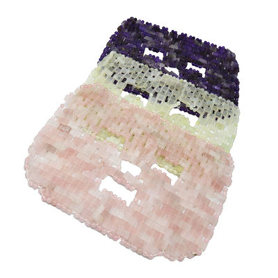 Polished Face Mask Natural Gemstone Jade Sleep Mask Rose Quartz Eye Anti-Aging Hot or Cold Using Stone