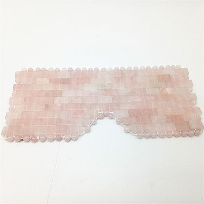 OEM Accepted Pink Rose Quartz Eye Mask Natural Gemstone Jade Sleep Mask for Anti-Aging Hot or Cold in 2024