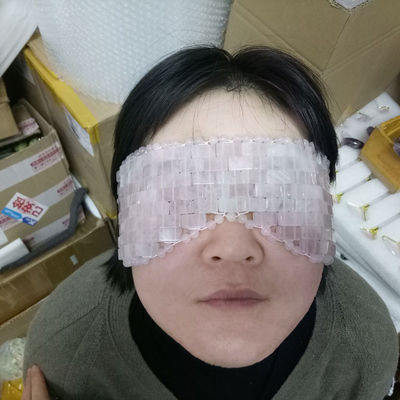 OEM Accepted Pink Rose Quartz Eye Mask Natural Gemstone Jade Sleep Mask for Anti-Aging Hot or Cold in 2024