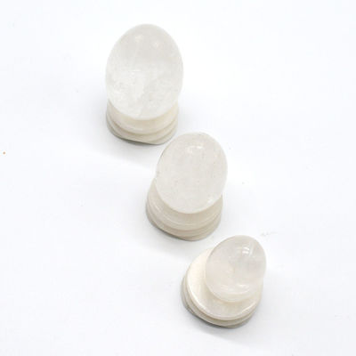 Technical Polished Crystal Clear Quartz Yoni Eggs Clear White Sacred Gemstone Kegel Eggs for Improved Pelvic Health